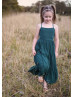 Forest Green Chiffon Corset Back Flower Girl Dress